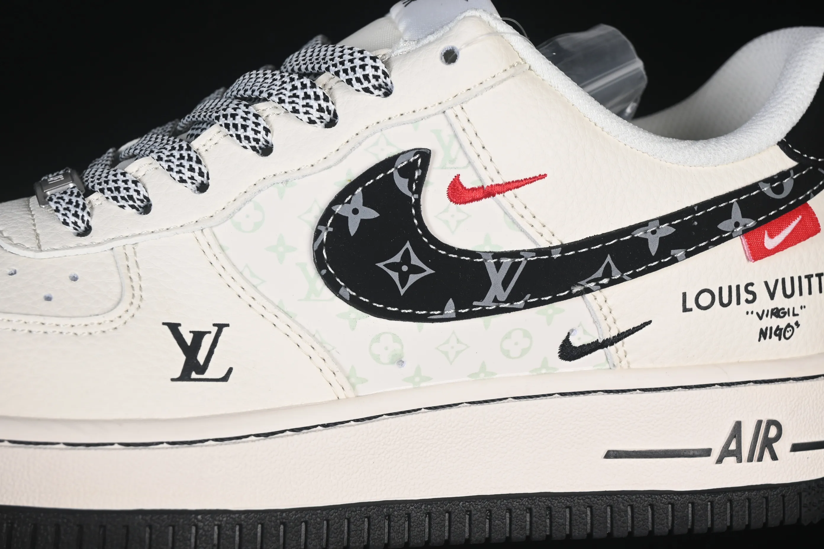 All categories Nk Air Force 1 Air Force series Nk Air Force 1 Low Air Force low-top Nike Air Force 1'07 Low LV joint beige printed hook Air Force 1 low-top casual sneakers MZ9588-809